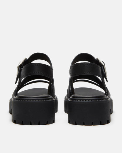 Timberland Stone Street Backstrap Full Grain Leather Womens Sandals - Black | CHO | Designer Womens Flat Sandals