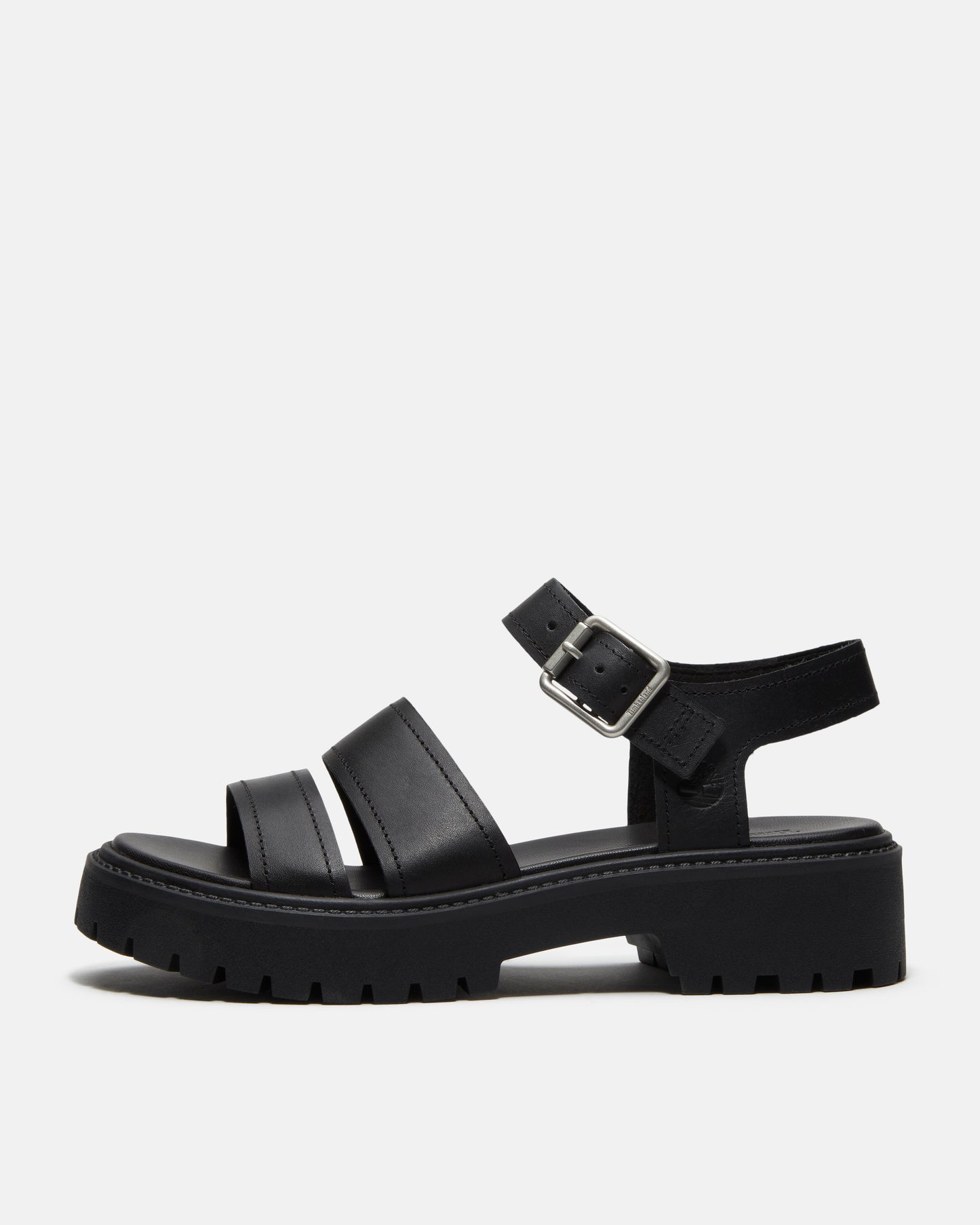 Timberland Stone Street Backstrap Full Grain Leather Womens Sandals - Black | CHO | Designer Womens Flat Sandals