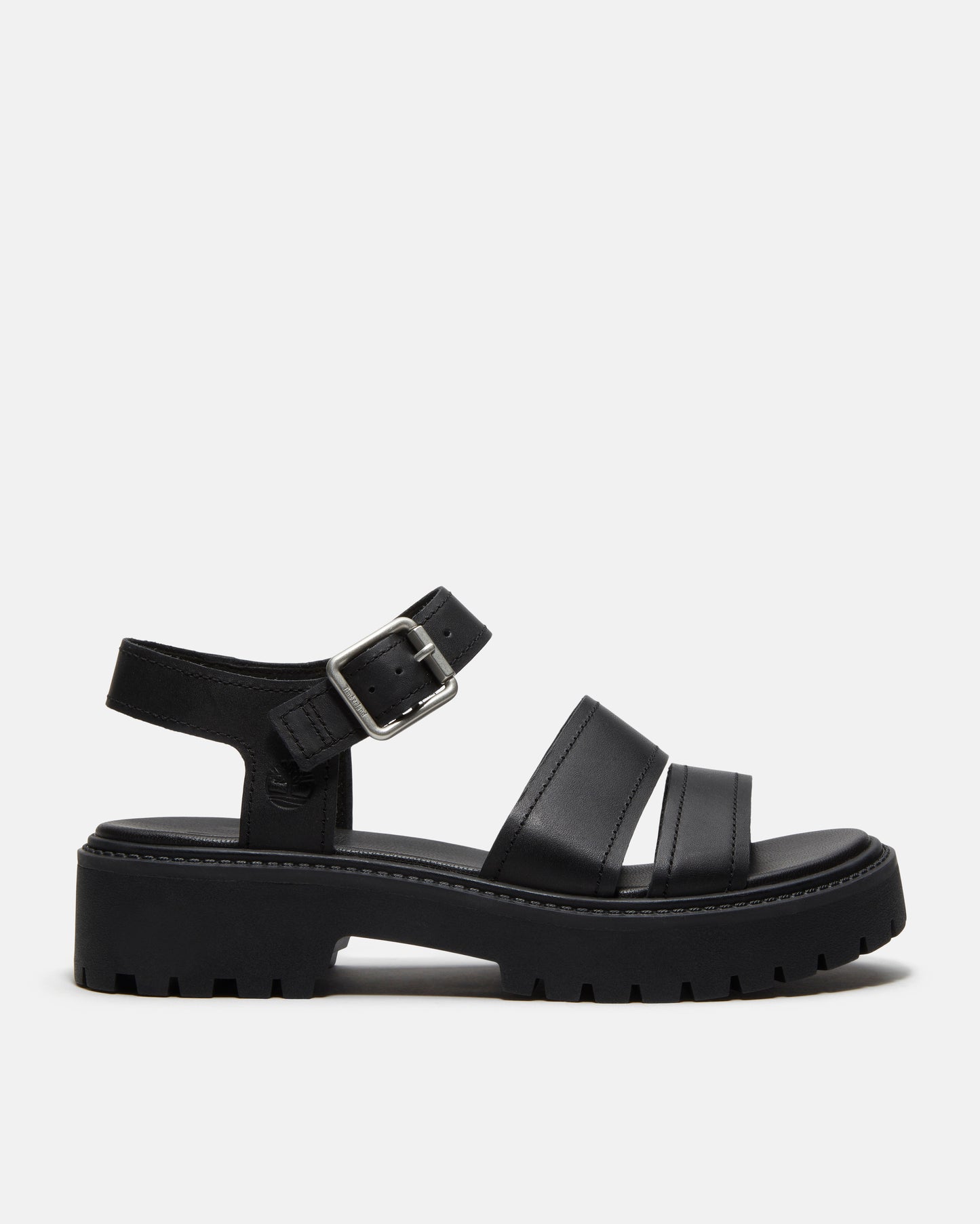 Timberland Stone Street Backstrap Full Grain Leather Womens Sandals - Black | CHO | Designer Womens Flat Sandals