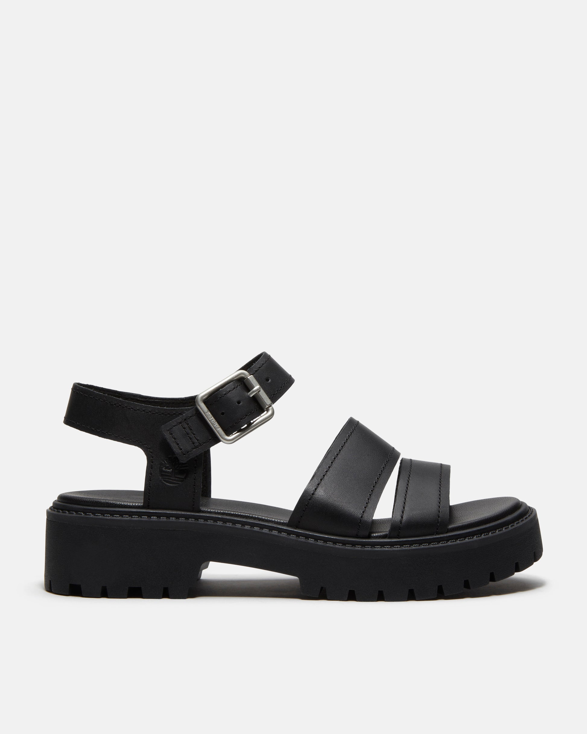 Timberland Stone Street Backstrap Full Grain Leather Womens Sandals - Black | CHO | Designer Womens Flat Sandals