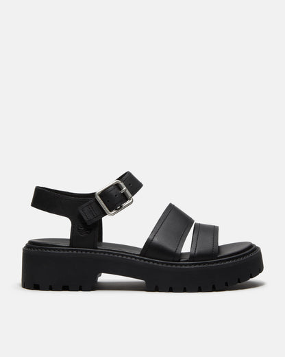 Timberland Stone Street Backstrap Full Grain Leather Womens Sandals - Black | CHO | Designer Womens Flat Sandals