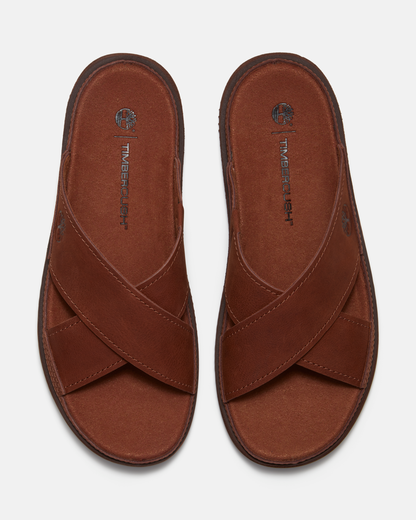Timberland Casco Cove Cross Strap Full Grain Leather Mens Sandals - Rust | CHO | Designer Mens Sandals