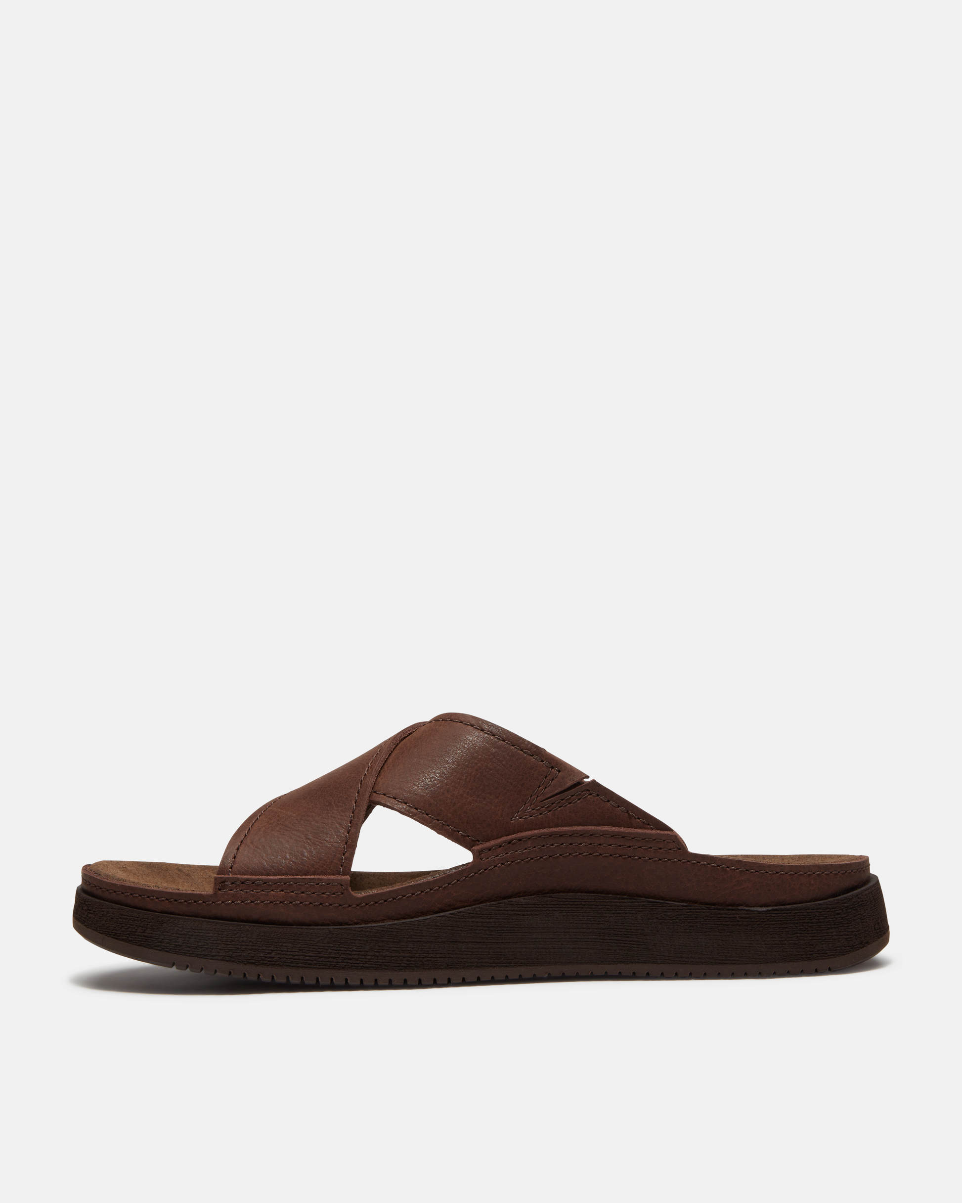 Timberland Casco Cove Cross Strap Full Grain Leather Mens Sandals - Dark Brown | CHO | Designer Mens Sandals