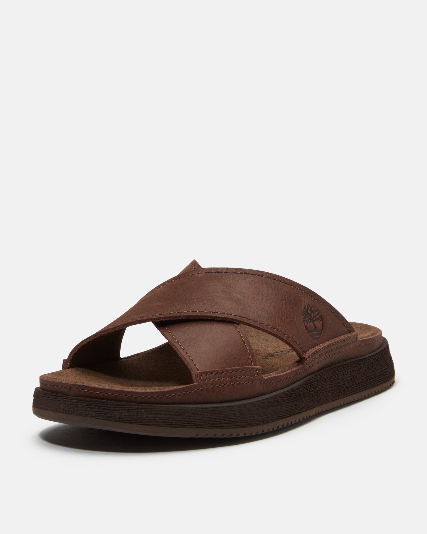 Timberland Casco Cove Cross Strap Full Grain Leather Mens Sandals - Dark Brown | CHO | Designer Mens Sandals