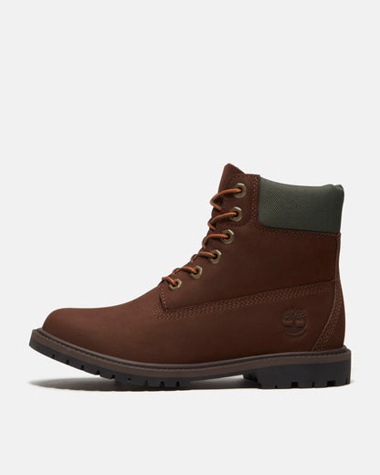 Timberland Womens Premium 6 Inch Waterproof Nubuck Boots - Dark Brown | CHO | Designer Womens Waterproof Boots