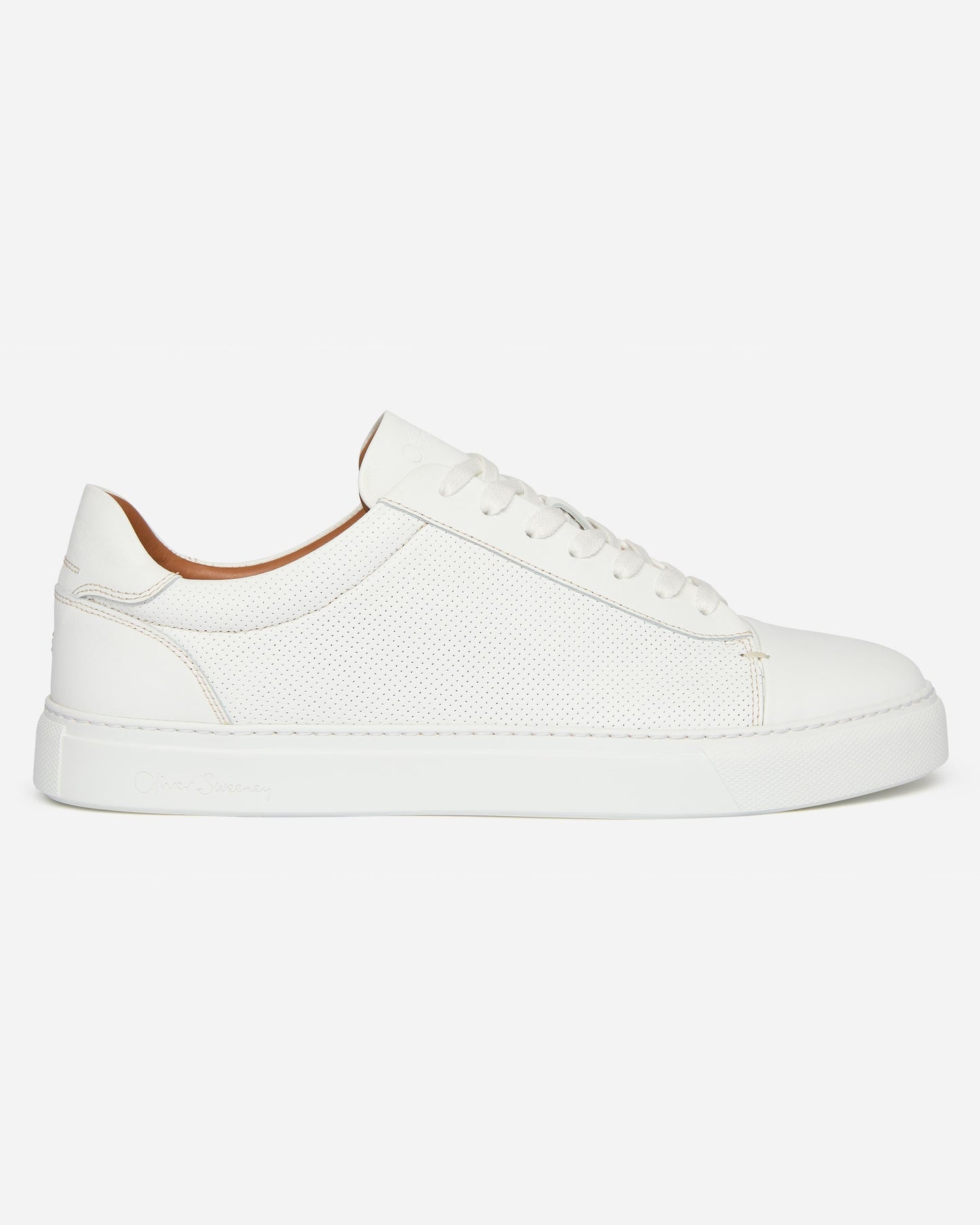 Oliver Sweeney Almada Mens Perforated Leather Trainers - White