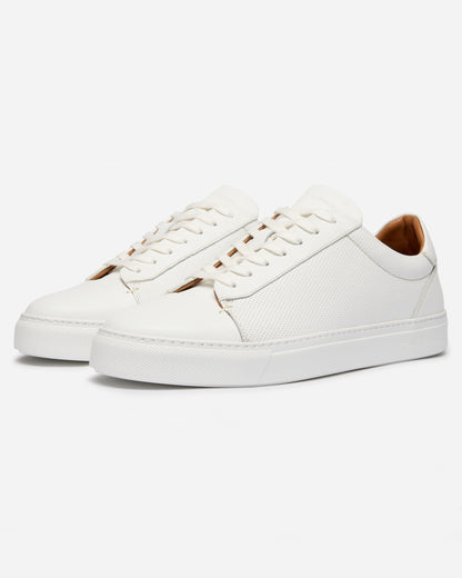 Oliver Sweeney Almada Mens Perforated Leather Trainers - White