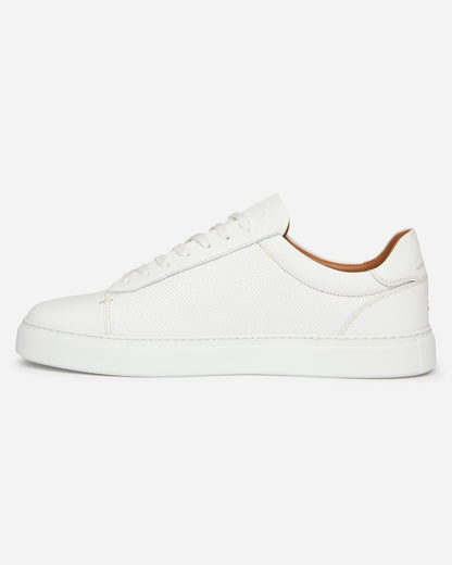 Oliver Sweeney Almada Mens Perforated Leather Trainers - White