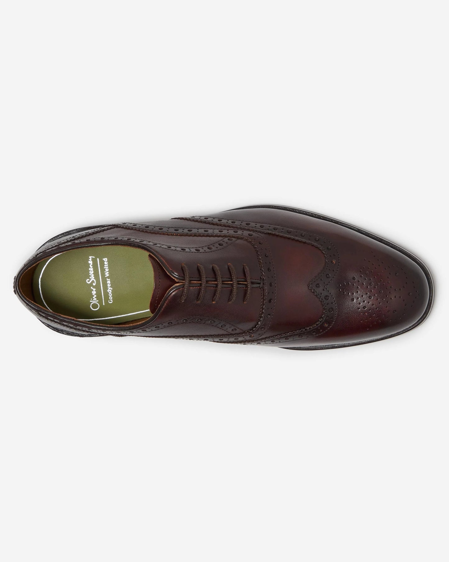 Oliver Sweeney Hunstanton Hand Antiqued Calf Leather Mens Oxford Shoes - Dark Brown