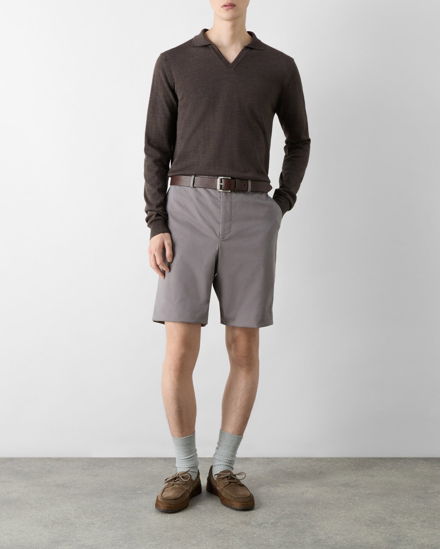 Oliver Sweeney Sistelo Mens Chino Shorts - Mocha | CHO | Designer Mens Chino Shorts