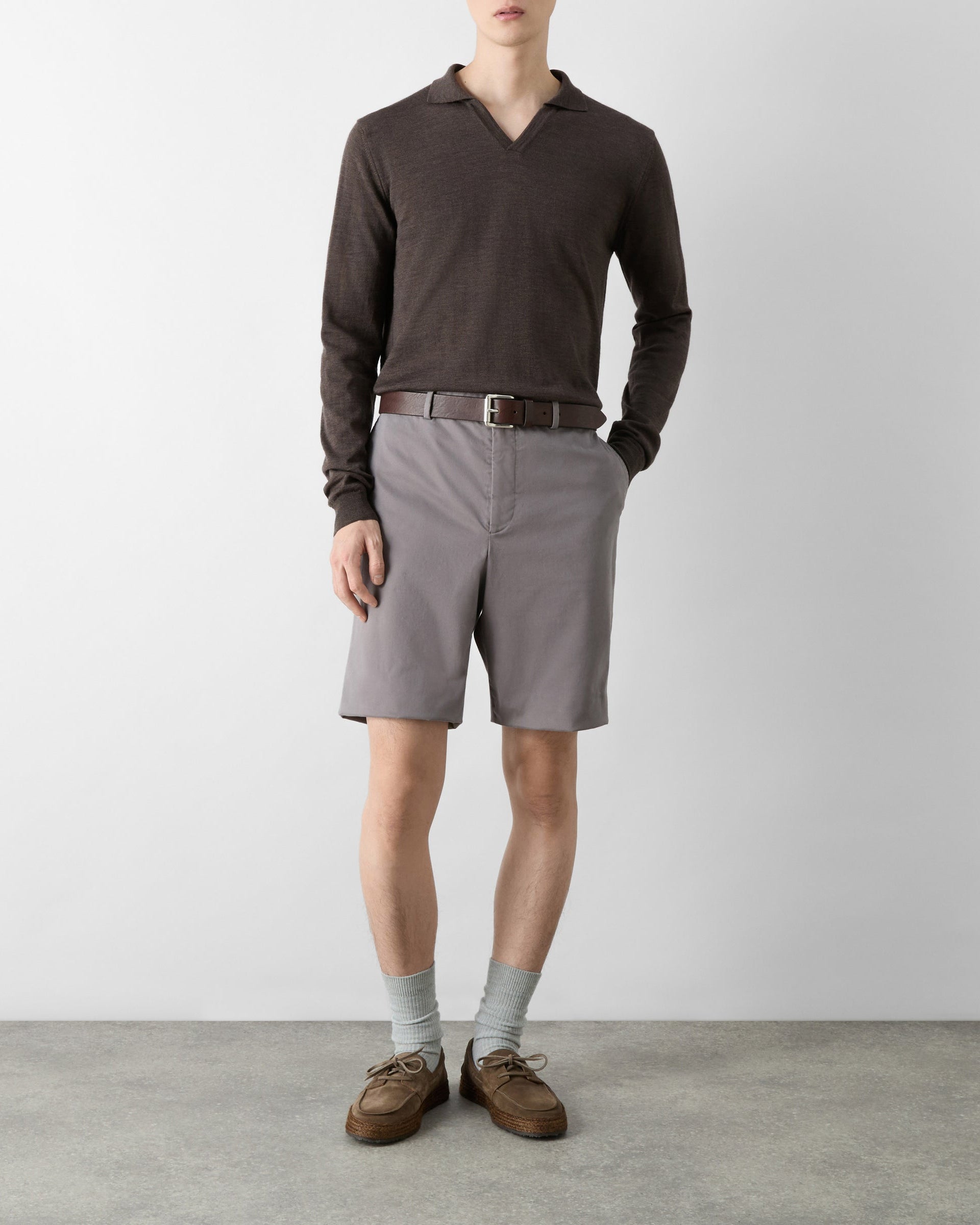 Oliver Sweeney Sistelo Mens Chino Shorts - Mocha | CHO | Designer Mens Chino Shorts