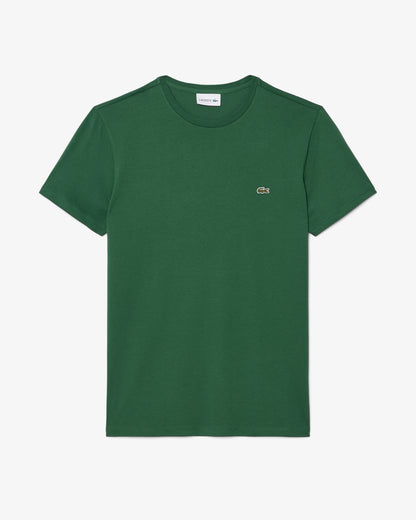 Lacoste Mens Crew Neck Pima Cotton Jersey T - Shirt - Green 132 | CHO | Designer Mens Short Sleeve T - Shirts & Tops