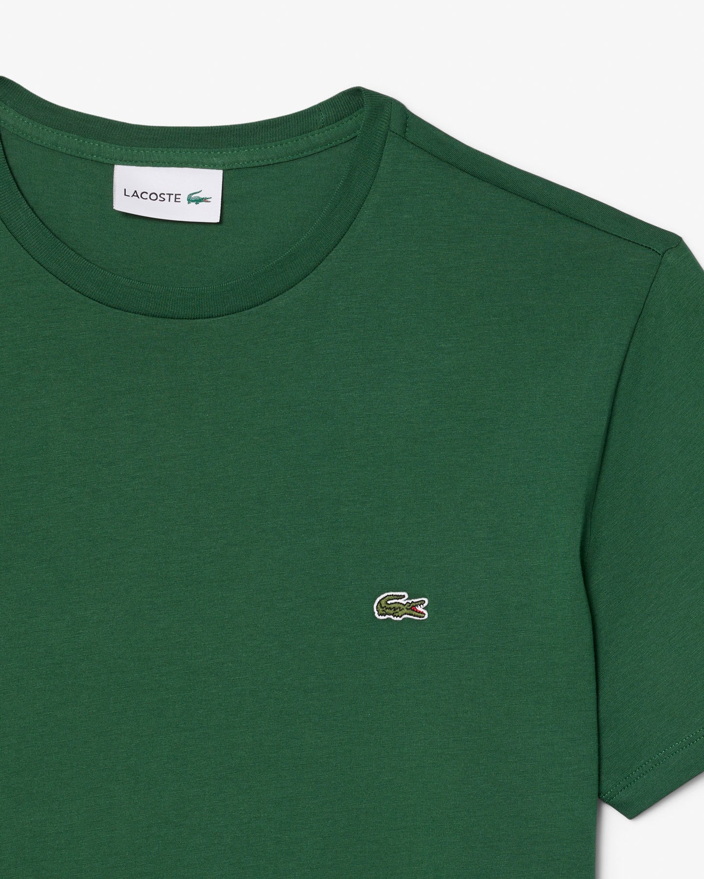 Lacoste Mens Crew Neck Pima Cotton Jersey T - Shirt - Green 132 | CHO | Designer Mens Short Sleeve T - Shirts & Tops