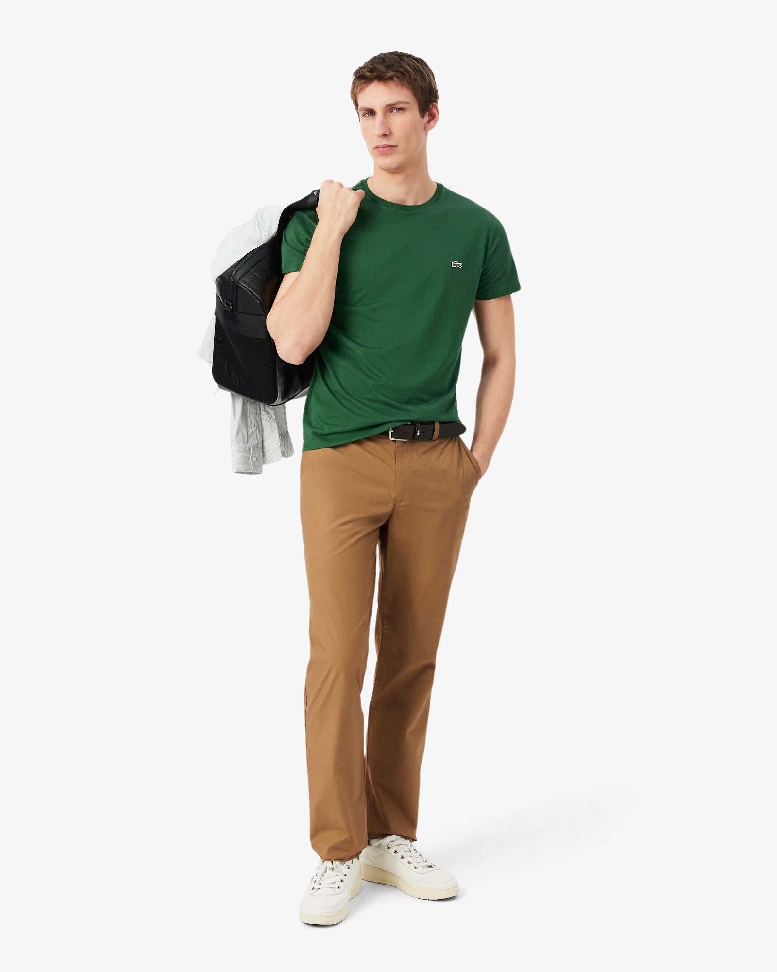 Lacoste Mens Crew Neck Pima Cotton Jersey T - Shirt - Green 132 | CHO | Designer Mens Short Sleeve T - Shirts & Tops