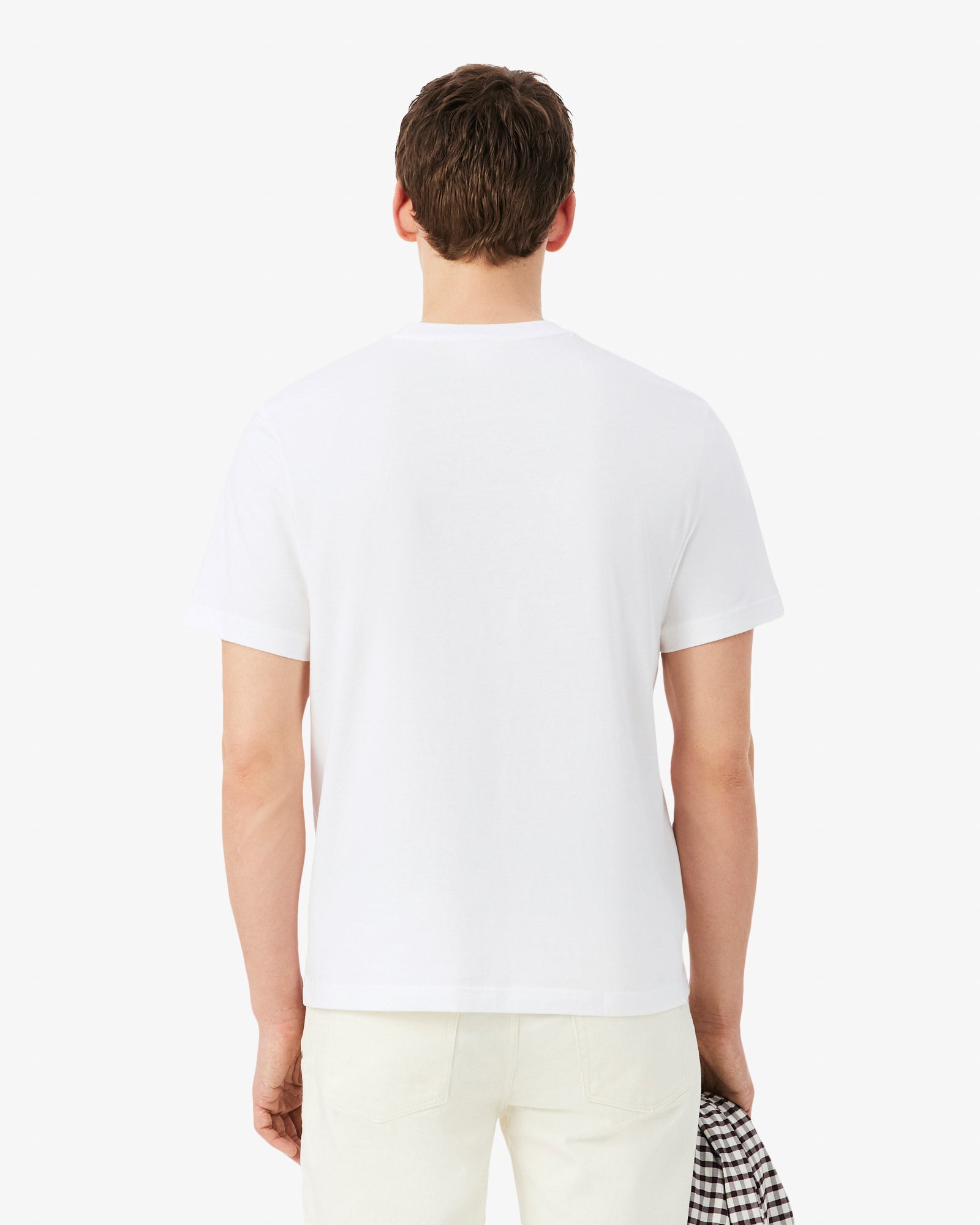 Lacoste Mens Classic Fit Cotton Jersey T - Shirt - White 001 | CHO | Designer Mens Short Sleeve T - Shirts & Tops