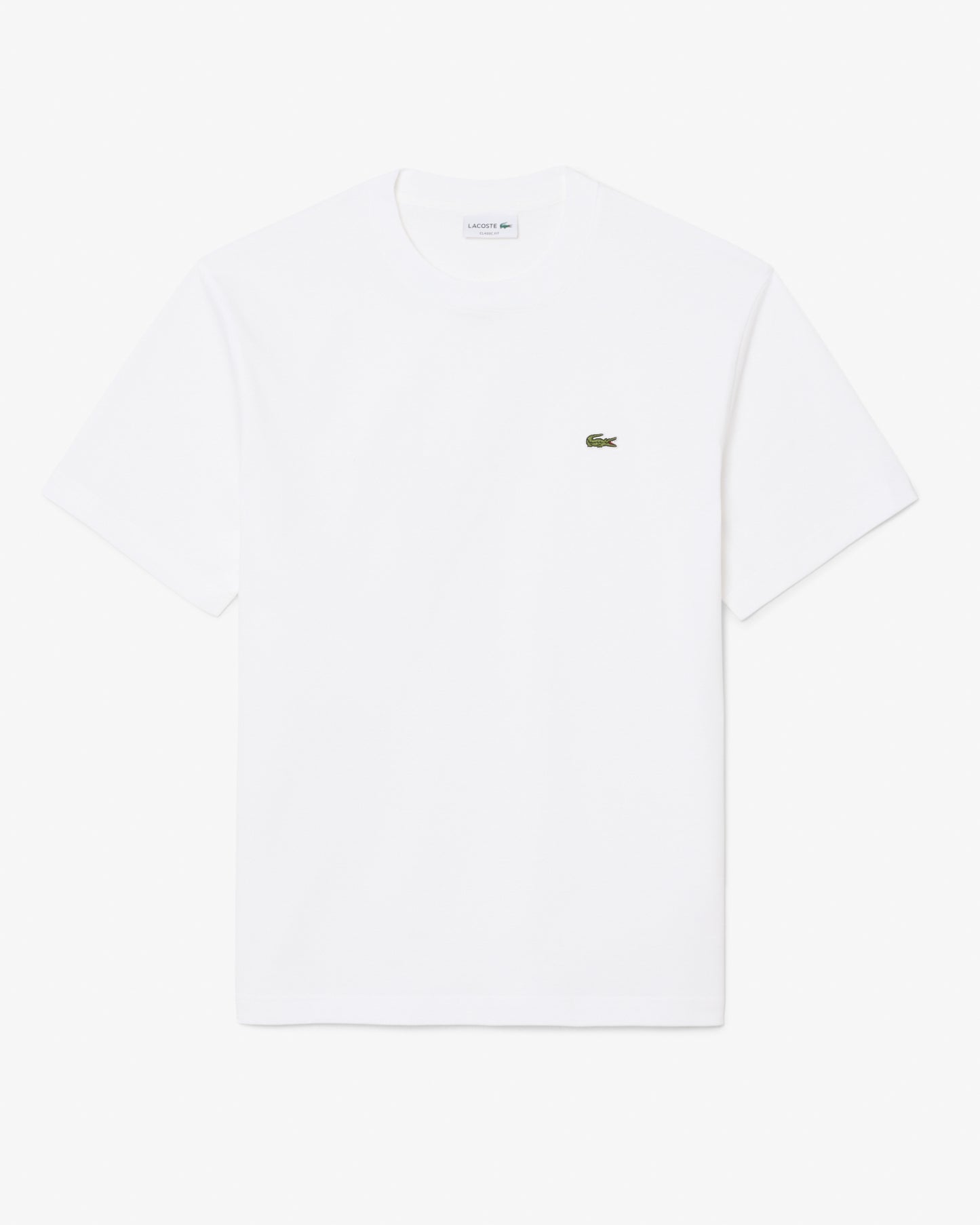 Lacoste Mens Classic Fit Cotton Jersey T - Shirt - White 001 | CHO | Designer Mens Short Sleeve T - Shirts & Tops