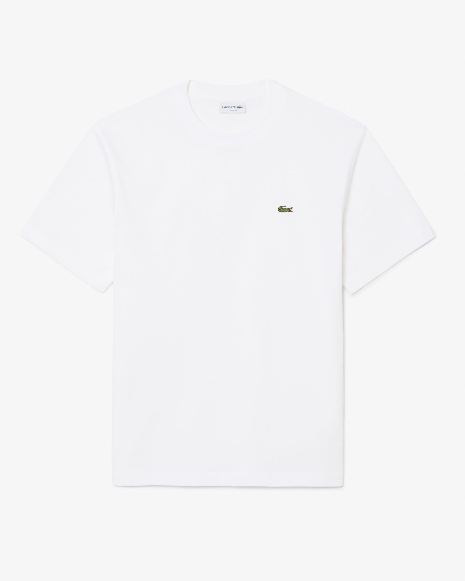 Lacoste Mens Classic Fit Cotton Jersey T - Shirt - White 001 | CHO | Designer Mens Short Sleeve T - Shirts & Tops