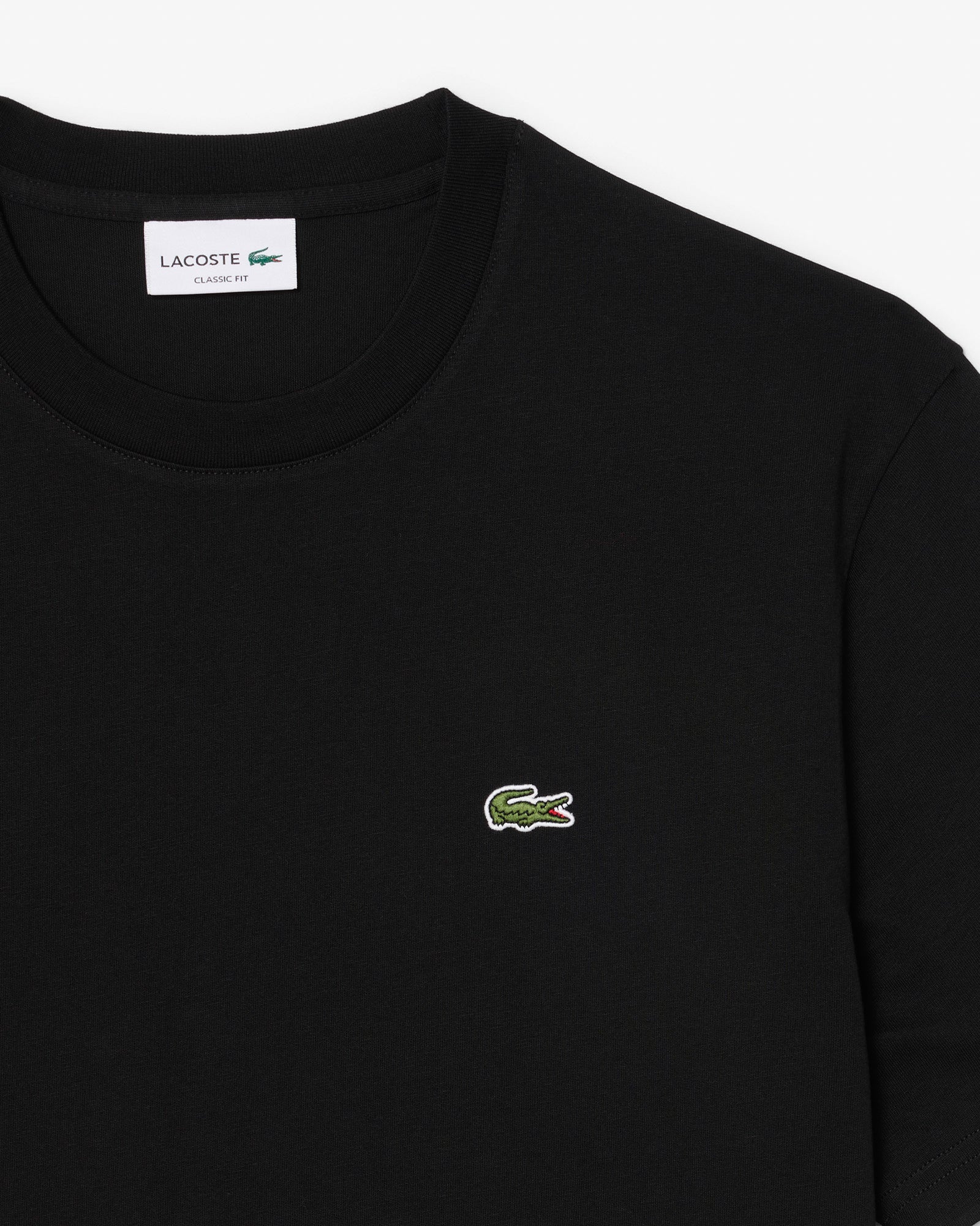 Lacoste Mens Classic Fit Cotton Jersey T - Shirt - Black 031 | CHO | Designer Mens Short Sleeve T - Shirts & Tops
