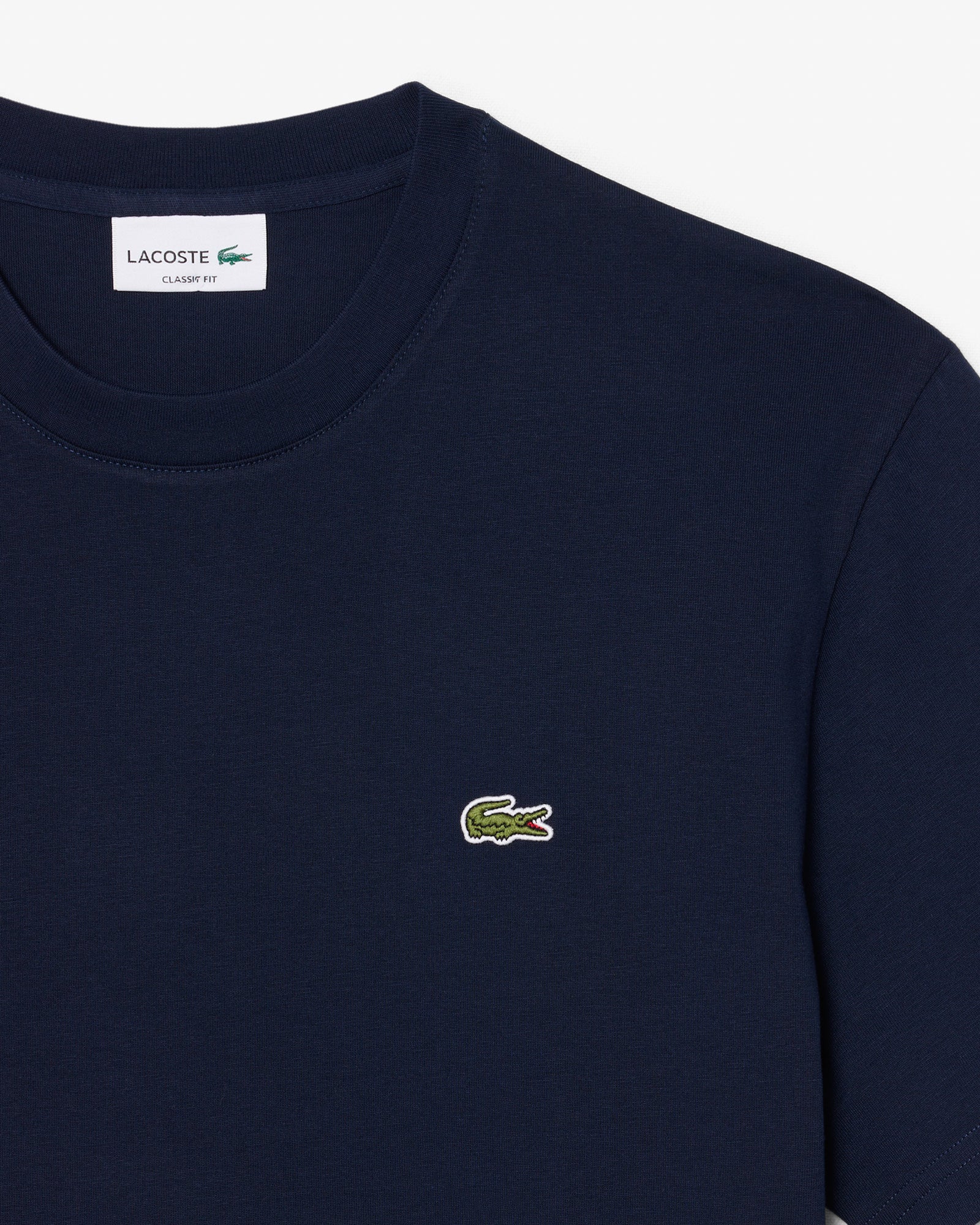 Lacoste Mens Classic Fit Cotton Jersey T - Shirt - Navy Blue 166 | CHO | Designer Mens Short Sleeve T - Shirts & Tops