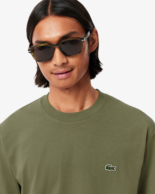Lacoste Mens Classic Fit Cotton Jersey T-Shirt - Khaki BMY