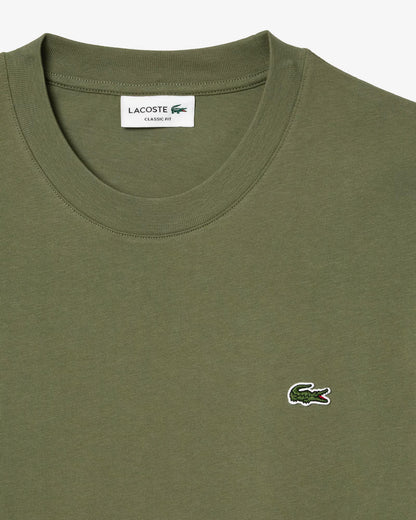 Lacoste Mens Classic Fit Cotton Jersey T-Shirt - Khaki BMY