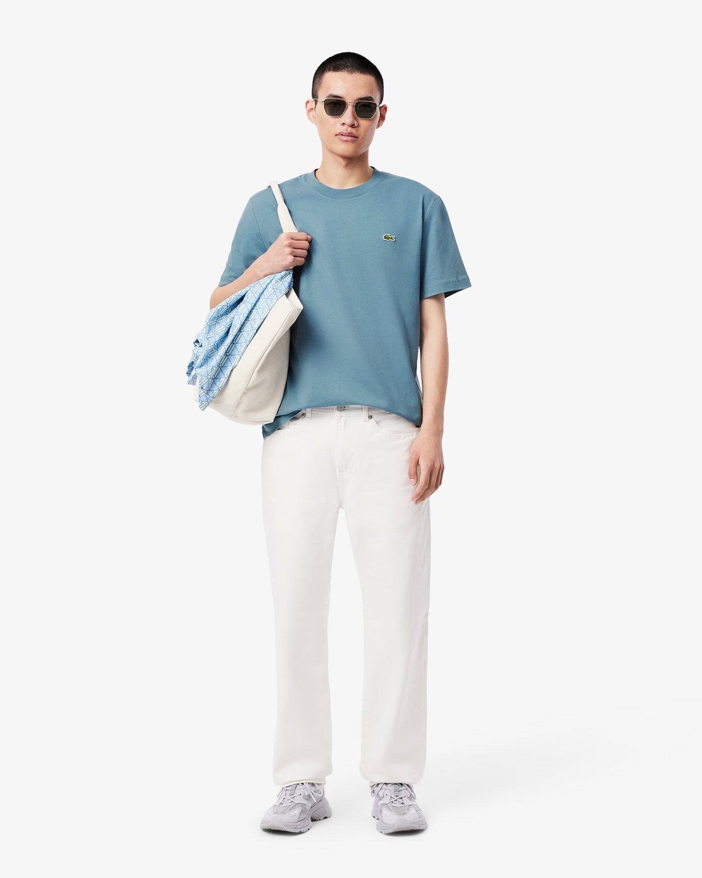 Lacoste Mens Classic Fit Cotton Jersey T-Shirt - Limestone HD9