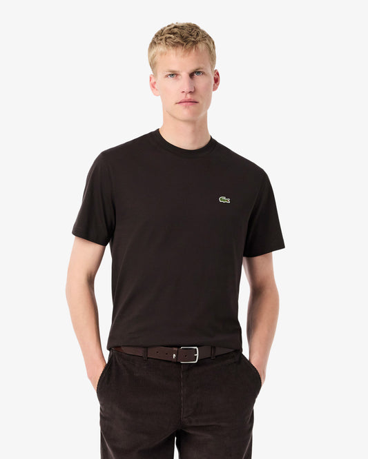 Lacoste Mens Classic Fit Cotton Jersey T-Shirt - Brown SKB