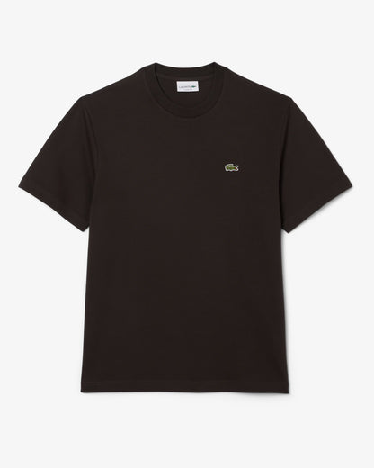 Lacoste Mens Classic Fit Cotton Jersey T-Shirt - Brown SKB