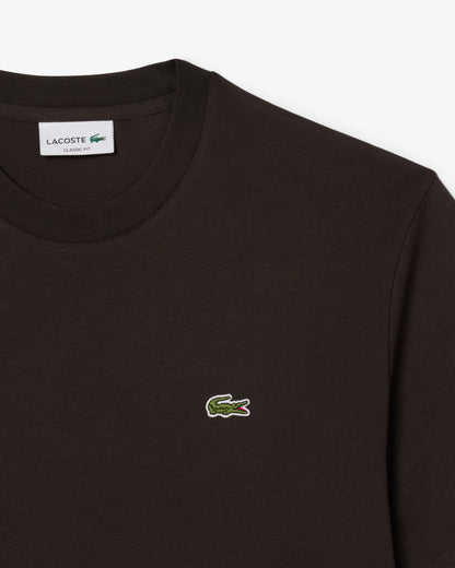 Lacoste Mens Classic Fit Cotton Jersey T-Shirt - Brown SKB