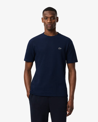 Lacoste Waffled Cotton Mens Loungewear T-Shirt - Navy Blue 166