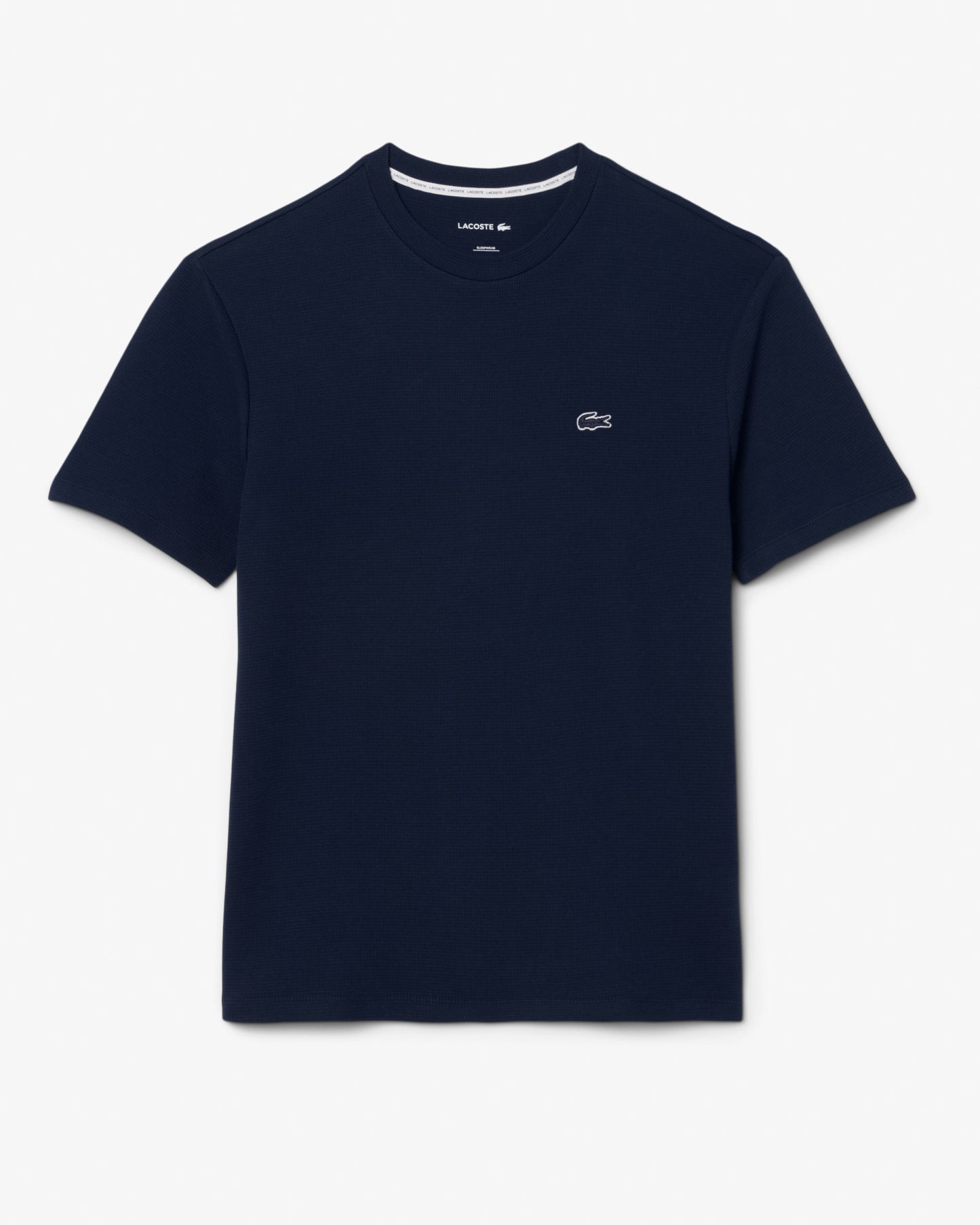 Lacoste Waffled Cotton Mens Loungewear T-Shirt - Navy Blue 166