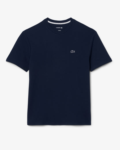 Lacoste Waffled Cotton Mens Loungewear T-Shirt - Navy Blue 166