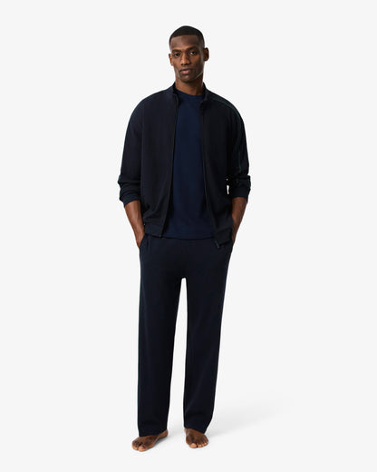Lacoste Waffled Cotton Mens Loungewear T-Shirt - Navy Blue 166