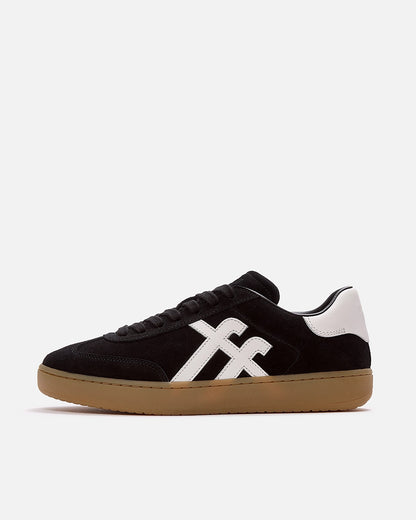 FitFlop The Dash Womens T-Toe Suede Sneakers - Black/Urban White A88