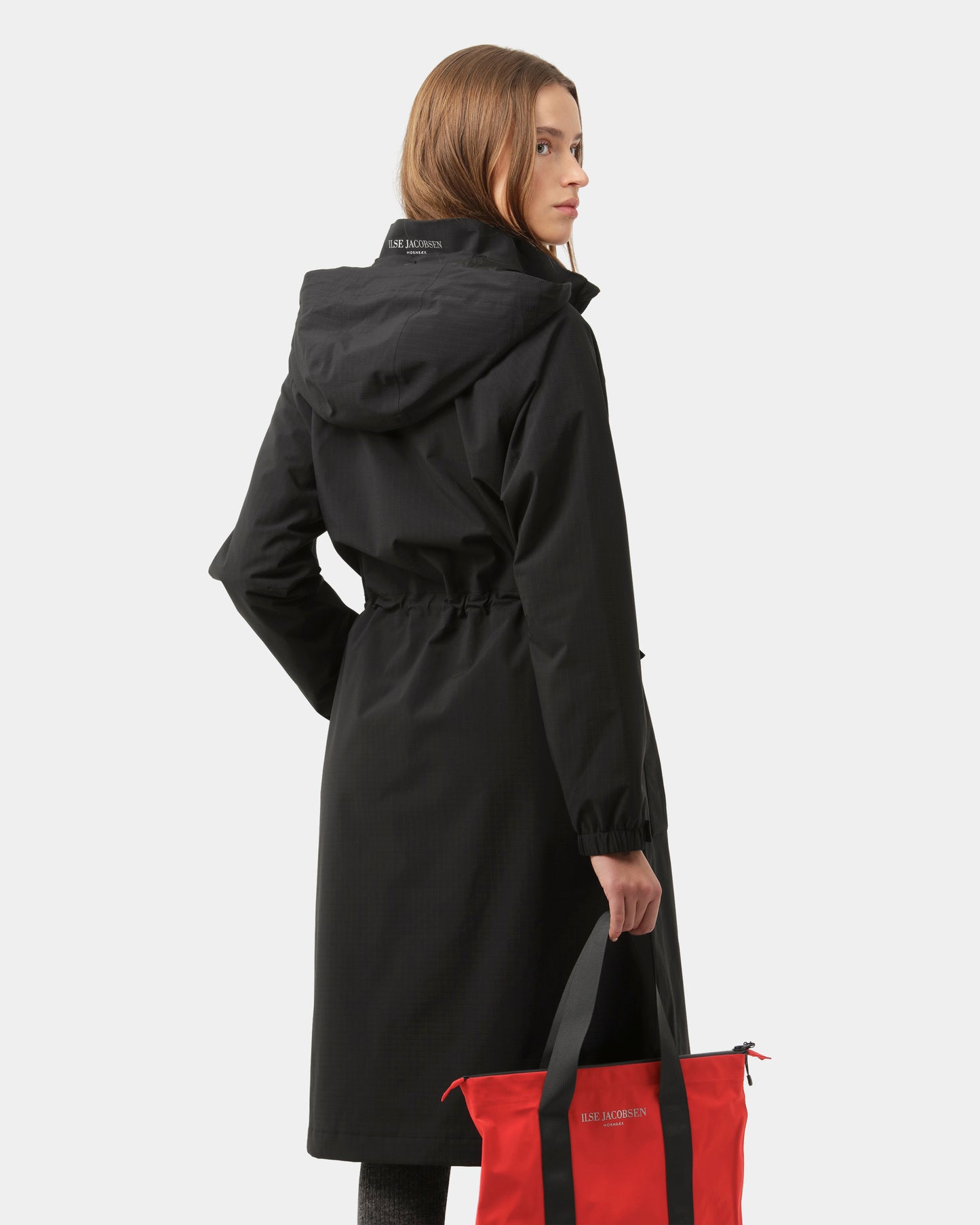 Ilse Jacobsen Thermal Womens Long Parka Raincoat - Black Beauty 002