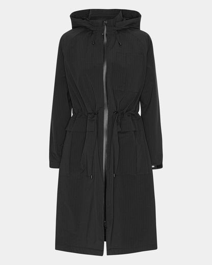 Ilse Jacobsen Thermal Womens Long Parka Raincoat - Black Beauty 002