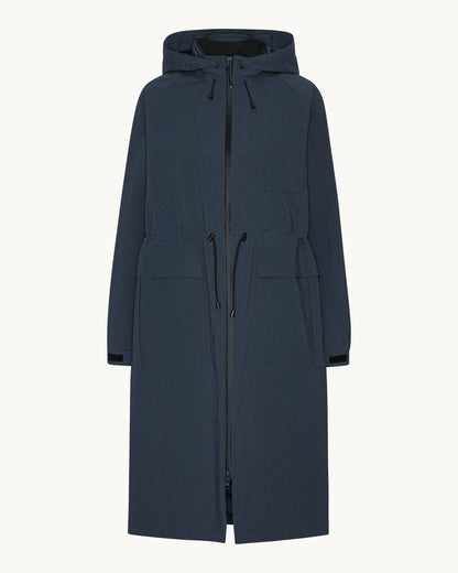 Ilse Jacobsen Thermal Womens Long Parka Raincoat - Dark Indigo 660