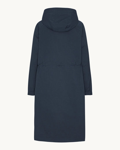 Ilse Jacobsen Thermal Womens Long Parka Raincoat - Dark Indigo 660