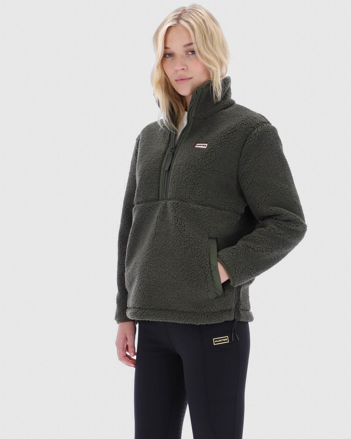 Hunter Tiorga Womens 1/4 Zip Borg Fleece - Kambaba - CHO - Designer Womens Coats & Jackets