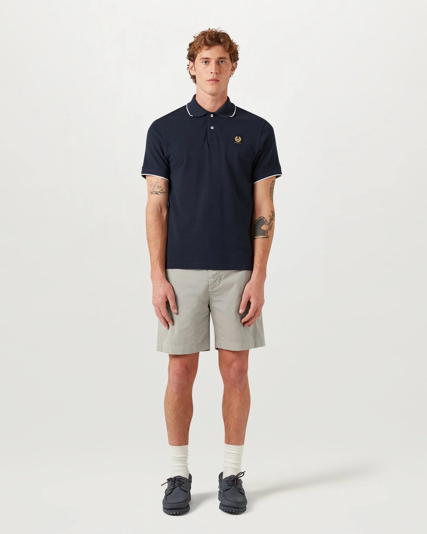 Belstaff Mens Tipped Polo Shirt - Dark Ink