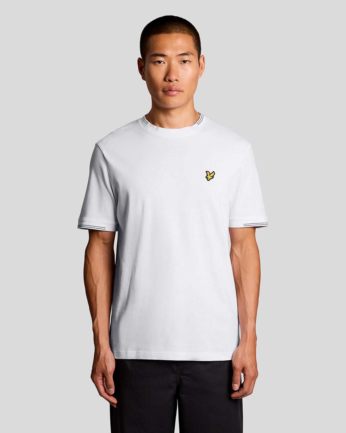 Lyle & Scott Fine Tipped Mens T-Shirt - Y162 White/Everglade