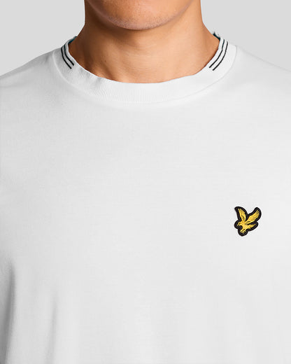 Lyle & Scott Fine Tipped Mens T-Shirt - Y162 White/Everglade