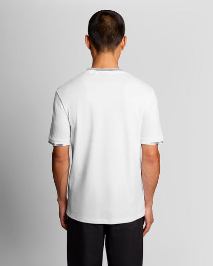 Lyle & Scott Fine Tipped Mens T-Shirt - Y162 White/Everglade