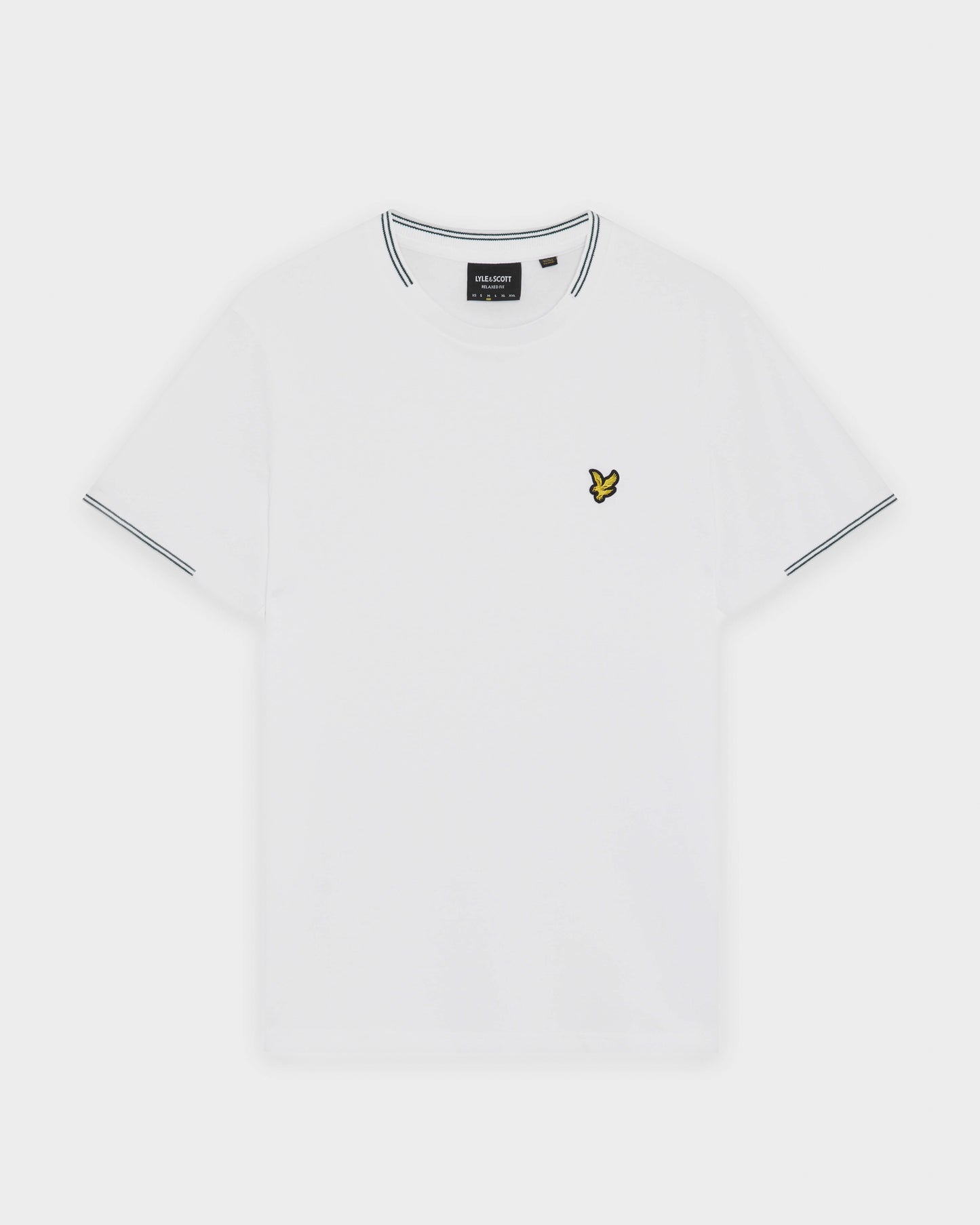 Lyle & Scott Fine Tipped Mens T-Shirt - Y162 White/Everglade
