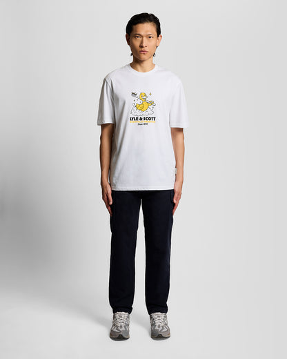 Lyle & Scott Rubber Duck Mens Graphic T-Shirt - 626 White