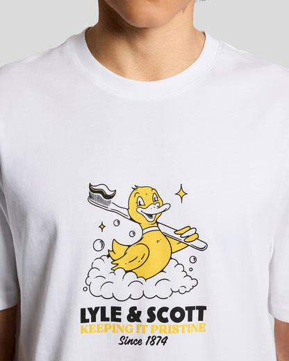 Lyle & Scott Rubber Duck Mens Graphic T-Shirt - 626 White