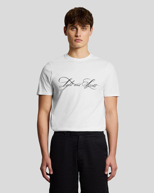 Lyle & Scott Superfine Mens Graphic T-Shirt - 626 White