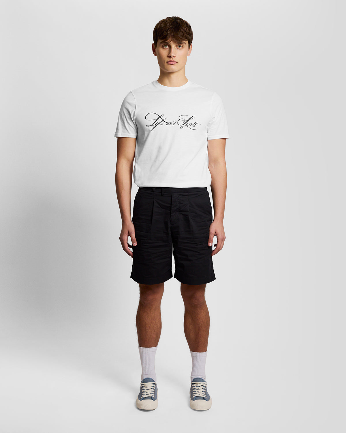 Lyle & Scott Superfine Mens Graphic T - Shirt - 626 White | CHO | Designer Mens Graphic T - Shirts