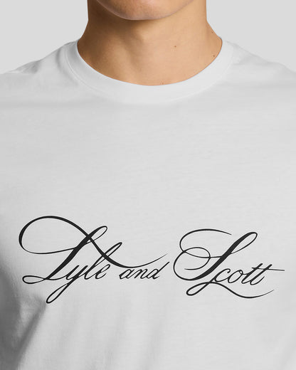 Lyle & Scott Superfine Mens Graphic T - Shirt - 626 White | CHO | Designer Mens Graphic T - Shirts