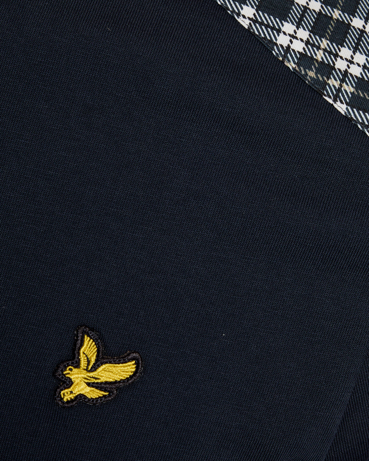 Lyle & Scott Check Panelled Mens T-Shirt - Z271 Dark Navy